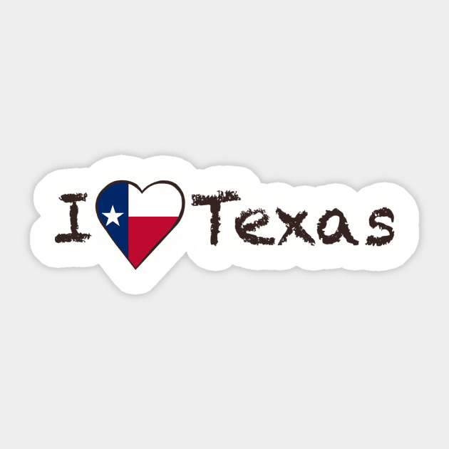 I Love Texas Sticker by JellyFish92